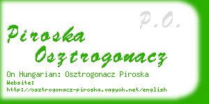 piroska osztrogonacz business card